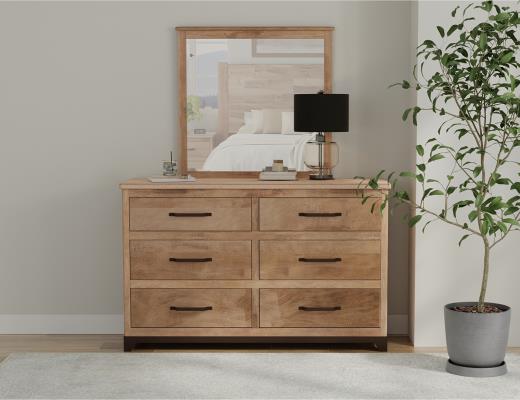 Natural Parota, 6 Drawer Dresser