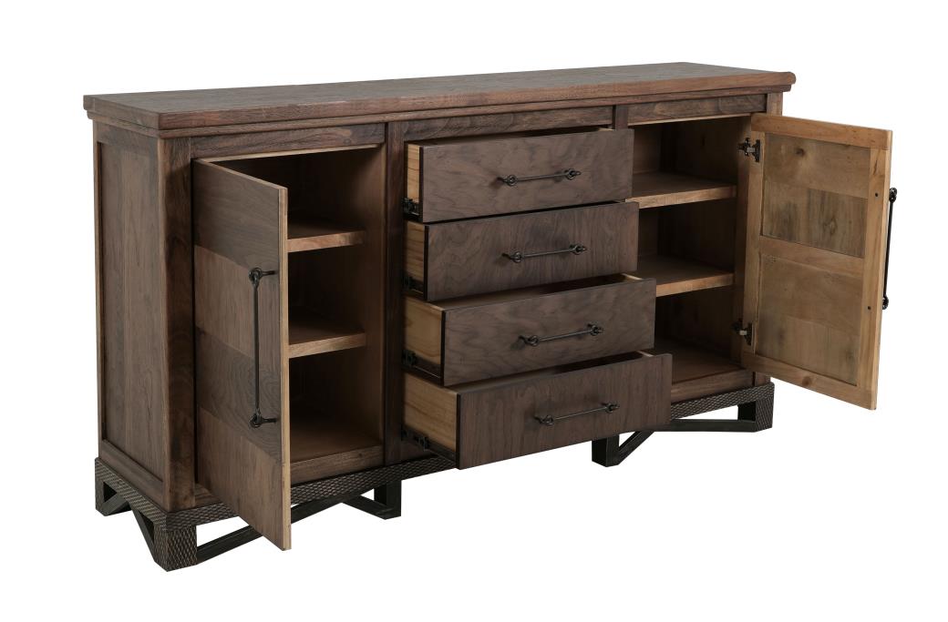 Walnut Craft Solid Parota Wood Console Table, Sideboard