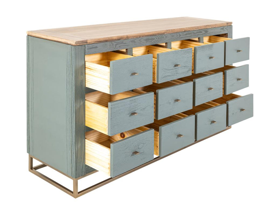 Bronwyn Fall Solid Wood 12-Drawer Storage Console