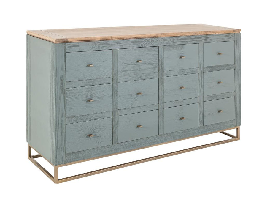 Bronwyn Fall Solid Wood 12-Drawer Storage Console