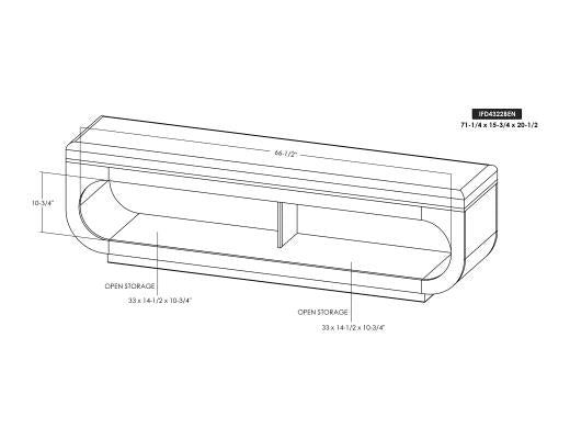 Balam, Wooden bench with a cushioned seat and open storage underneath.