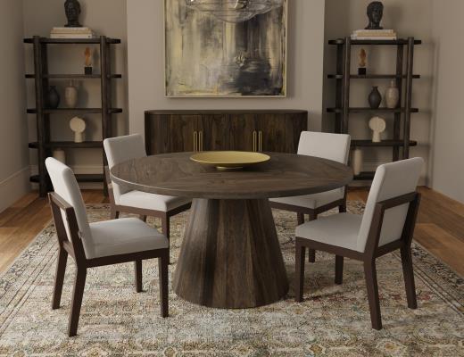 Set of 2 Natural Parota, Wooden Chair