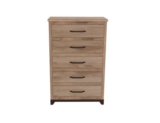 Natural Parota, 5 Drawer Chest