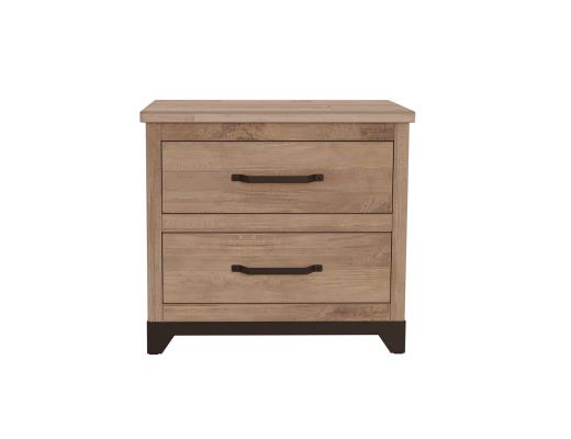 Set of 2 Natural Parota, 2 Drawer Nightstand