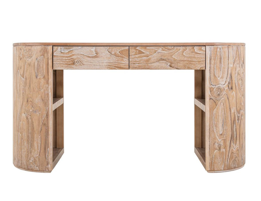 Kelwin Handcrafted Modern Desk with Curved Mango & Teak Wood