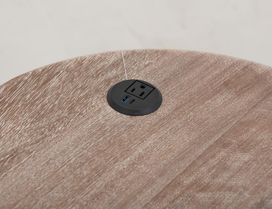 Kelwin Handcrafted Modern Desk with Curved Mango & Teak Wood