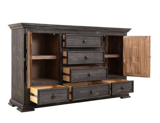 Terra Dark, 6 Drawer & 2 Door, Dresser