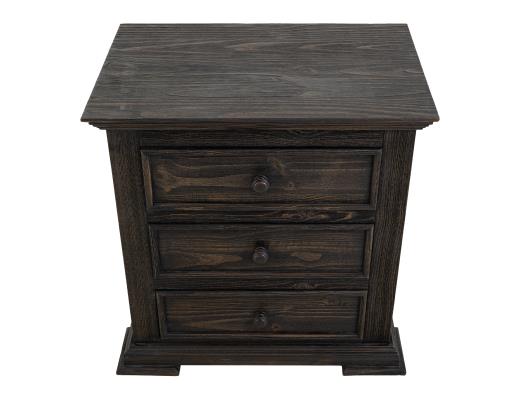 Set of 2 Terra Dark, 3 Drawer, Nightstand
