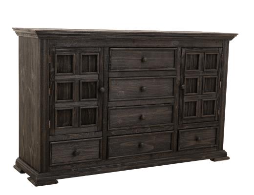 Terra Dark, 6 Drawer & 2 Door, Dresser and Mirror
