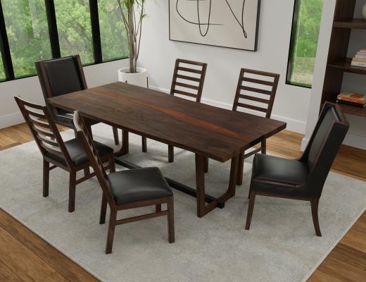 Set of 2 Walnut, Wooden Chair