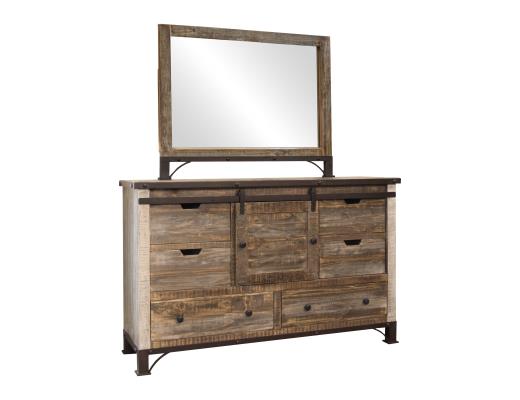Antique, 6 Drawer, 1 Sliding Door, Dresser