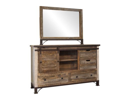 Antique, 6 Drawer, 1 Sliding Door, Dresser
