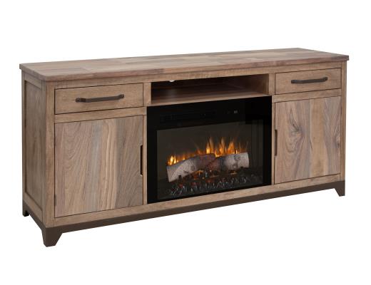 Natural Parota 70" Electric Fireplace