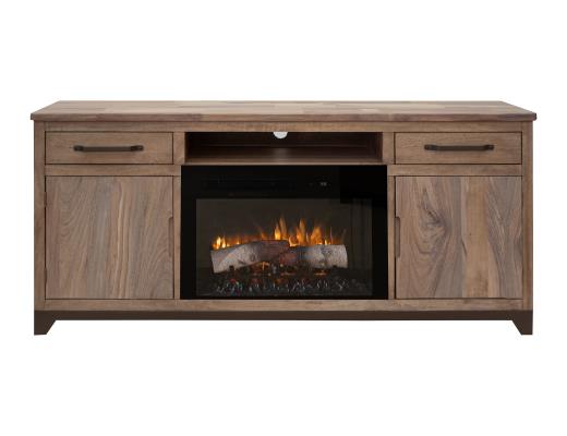 Natural Parota 70" Electric Fireplace