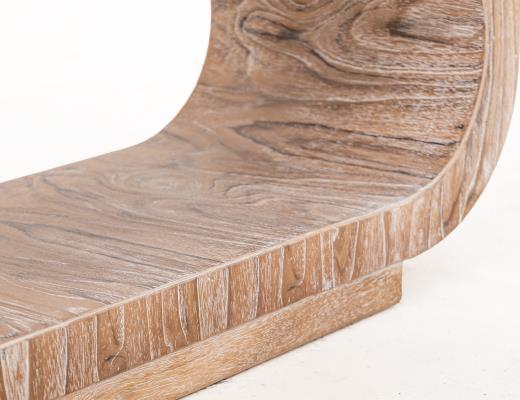 Balam, Upholstered Seat Bench with Two Open Shelves
