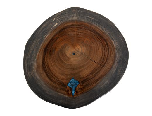 Set of 2 Parota Epoxy, Live Edge Chairside Table
