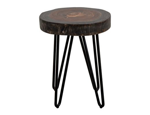 Set of 2 Parota Epoxy, Live Edge Chairside Table