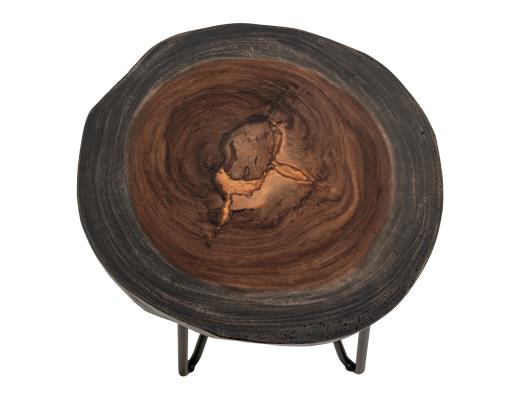 Set of 2 Parota Epoxy, Live Edge Chairside Table
