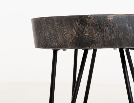 Set of 2 Parota Epoxy, Live Edge Chairside Table