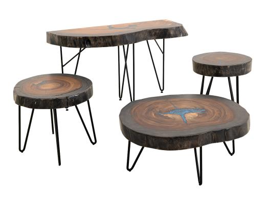Parota Epoxy, Live Edge Cocktail Table