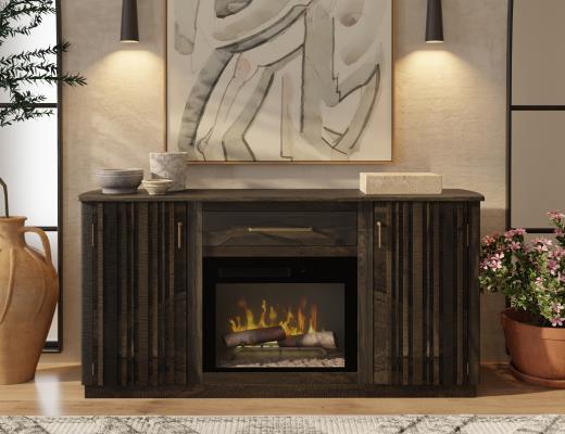 Mezquite, 1 Drawer, 2 Doors Fireplace TV
