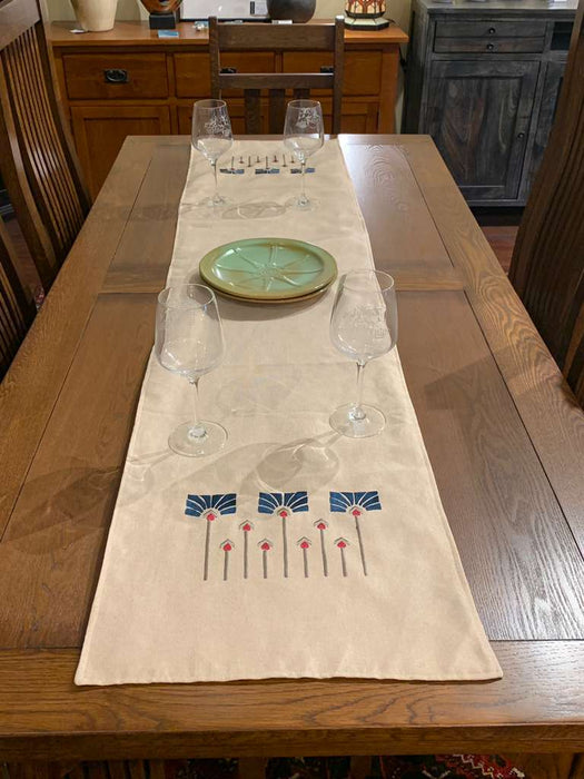 Arts & Crafts Mission style Linen Table Runner