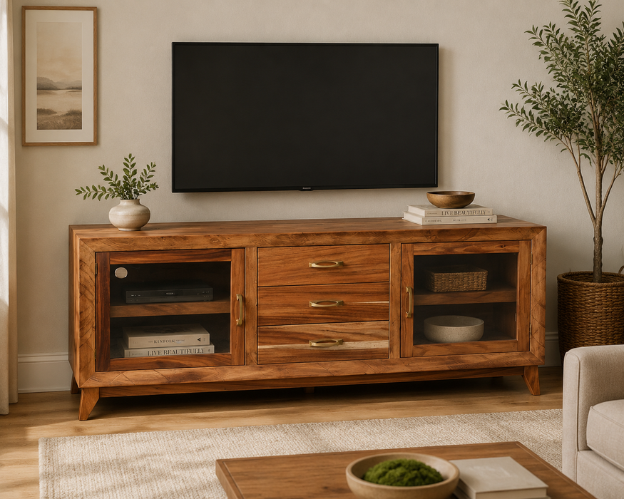 Midtown Solid Parota Wood TV Stand - 72"