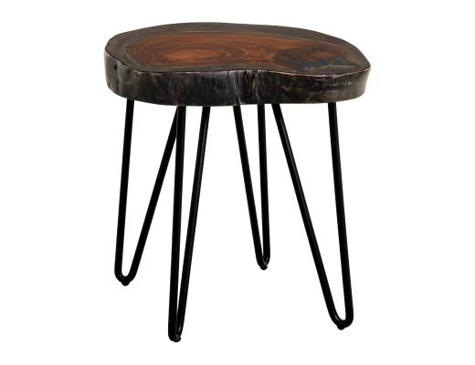 Set of 2 Parota Epoxy, Live Edge End Table