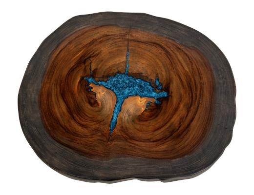 Parota Epoxy, Live Edge Cocktail Table