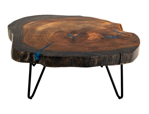Parota Epoxy, Live Edge Cocktail Table