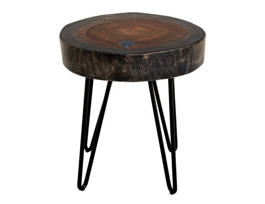 Set of 2 Parota Epoxy, Live Edge Chairside Table