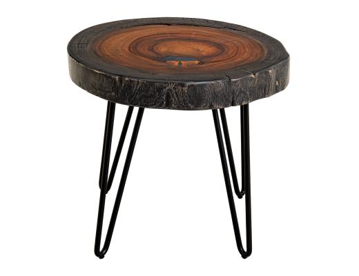 Set of 2 Parota Epoxy, Live Edge End Table