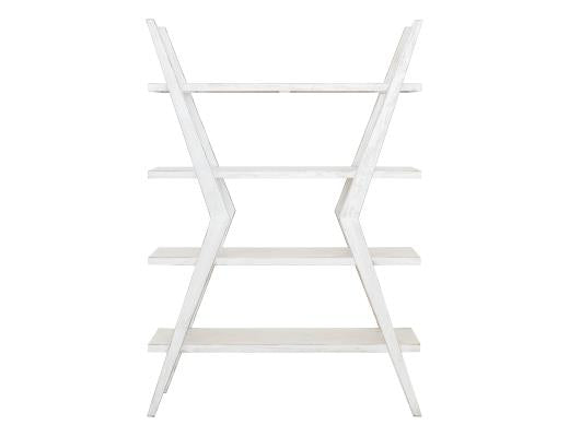 4 Shelves, X-Shaped Étagère Bookcase Moka White