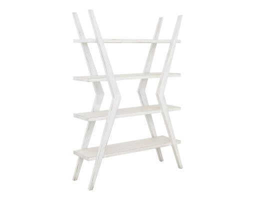 4 Shelves, X-Shaped Étagère Bookcase Moka White