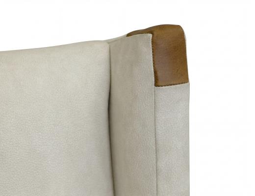 Set of 2 Silver, Poly Suede Upholstered Chair