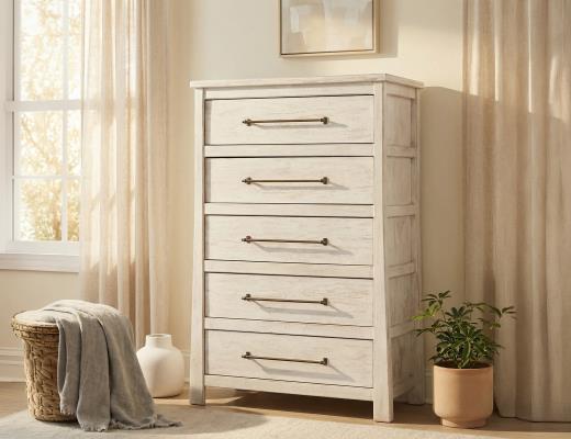 White Roots, 5 Drawer Chest