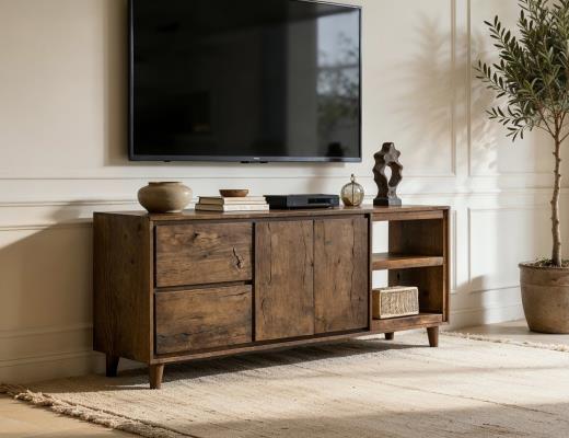 Savia, 3 Drawer & 2 Door, TV Stand 76"