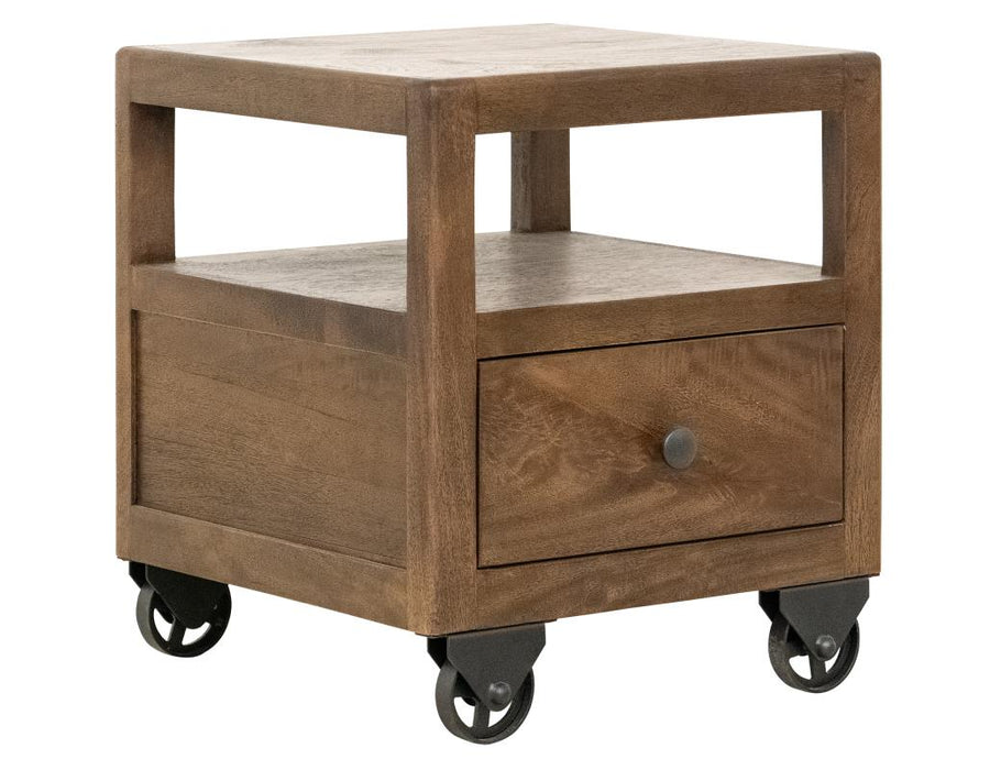 Set of 2 Oslo, 1 Drawer , End Table , 1 Shelf