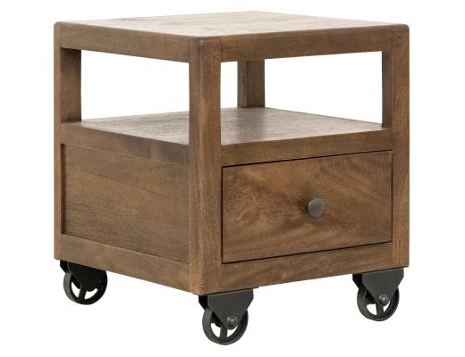Set of 2 Oslo, 1 Drawer , End Table , 1 Shelf