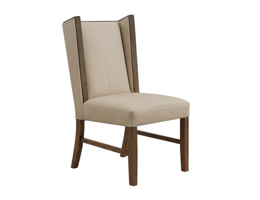 Set of 2 Silver, Upholstered Chair (100% Leather)