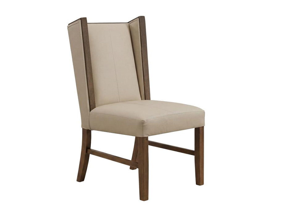 Set of 2 Silver, Upholstered Chair (100% Leather)