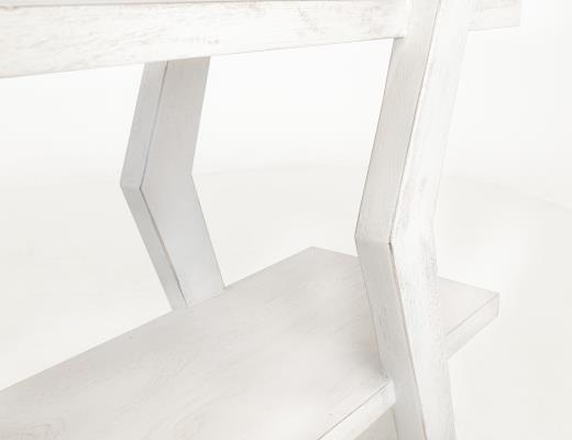 4 Shelves, X-Shaped Étagère Bookcase Moka White