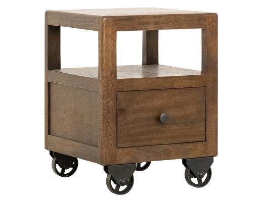 Set of 2 Oslo, 1 Drawer , Chairside Table , 1 Shelf