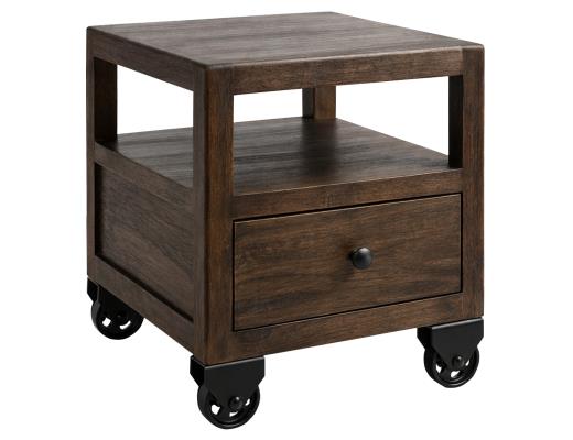 Set of 2 Oslo, 1 Drawer , End Table , 1 Shelf