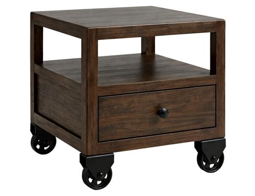 Set of 2 Oslo, 1 Drawer , Chairside Table , 1 Shelf