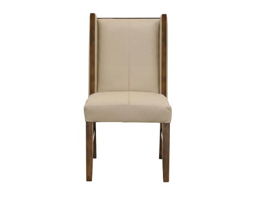 Set of 2 Silver, Upholstered Chair (100% Leather)