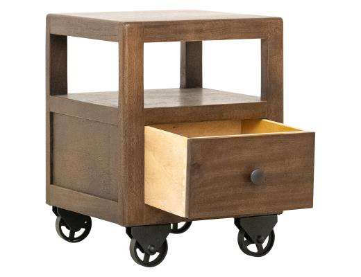 Set of 2 Oslo, 1 Drawer , Chairside Table , 1 Shelf