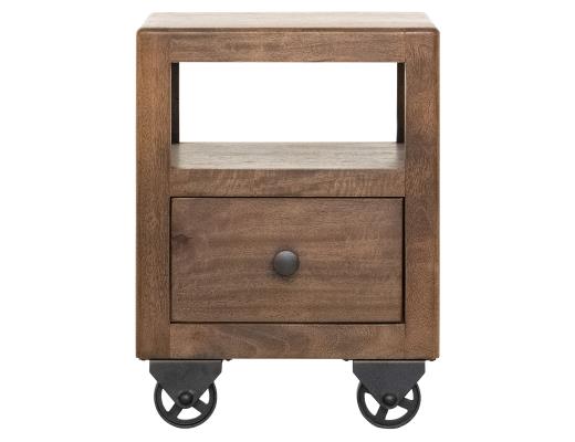 Set of 2 Oslo, 1 Drawer , Chairside Table , 1 Shelf