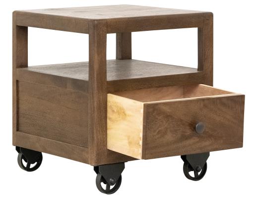 Set of 2 Oslo, 1 Drawer , End Table , 1 Shelf