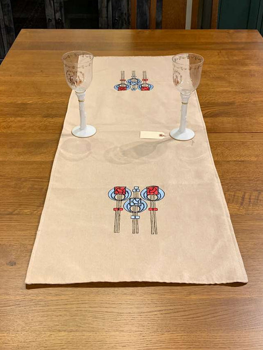 Arts & Crafts Mission style Linen Table Runner